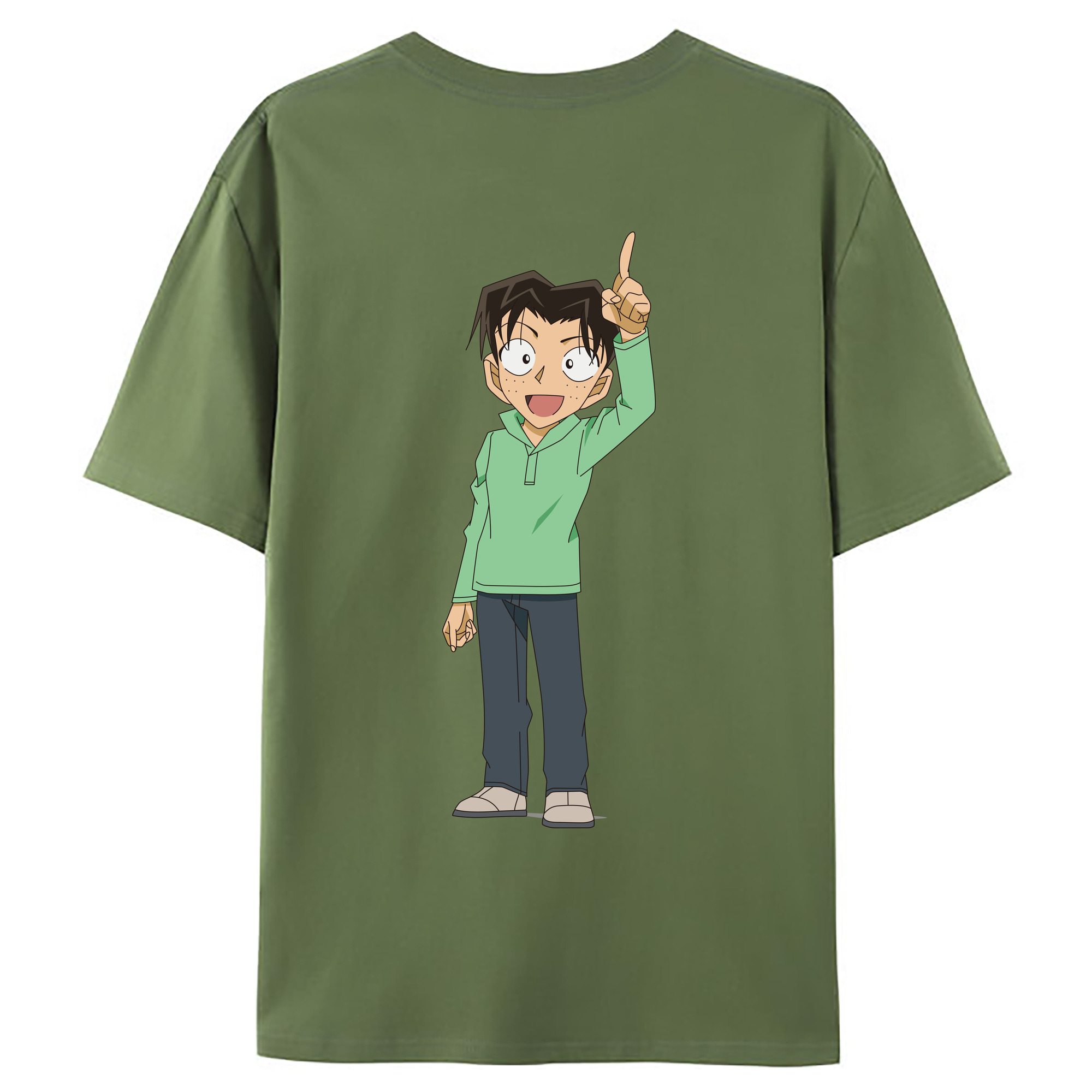 （画像用） 名探偵コナン 円谷 光彦 つぶらや みつひこ Detective Conan Mitch Tennyson 綿100％ メンズ半袖Tシャツ（バックプリント） 通気性